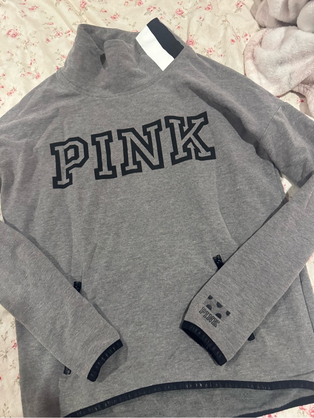 PINK Victoria's Secret Gray mock neck sweater